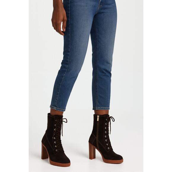 Tod’s Brown Suede Altraversione Lace-Up Zip Heeled Boots – NIB EU 34.5 / US 4.5 - Picture 1 of 16